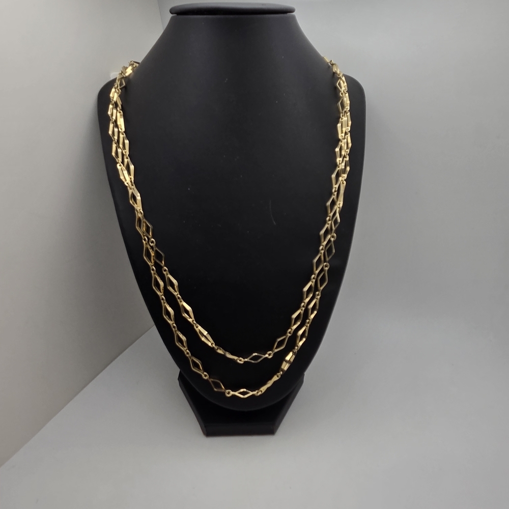Chic Gold Plated Necklace 54" Extralong